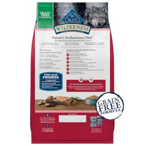 Blue Buffalo Wilderness Adult High-Protein Dry Dog Food with Real Salmon, Grain-Free, Made in the USA with Natural Ingredients, Salmon, 24-lb. Bag