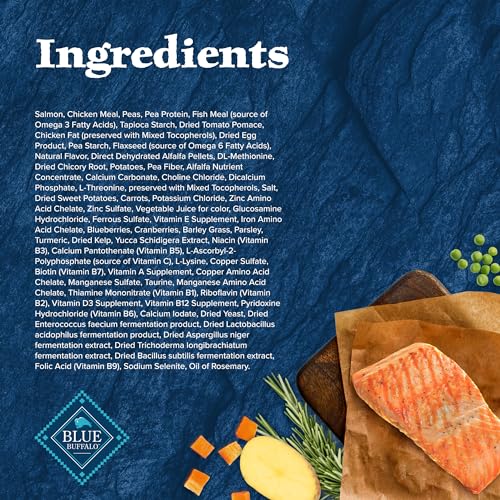 Blue Buffalo Wilderness Adult High-Protein Dry Dog Food with Real Salmon, Grain-Free, Made in the USA with Natural Ingredients, Salmon, 24-lb. Bag