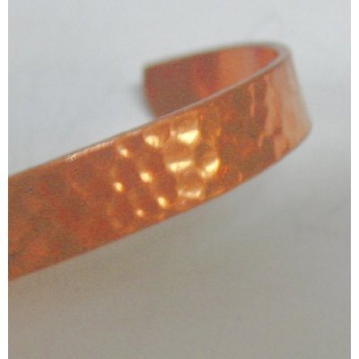 Pure Solid Copper Bracelet Made in USA in Hammered Design