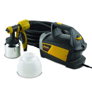 wagner spraytech 0518080 control spray max hvlp paint or stain sprayer, complete adjustability for decks, cabinets, furniture and woodworking, extra container included, yellow/black