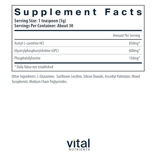 Vital Nutrients - Vital Brain Powder - Support for Brain Health and Cognitive Function - Vegetarian - Unflavored - 150 Grams