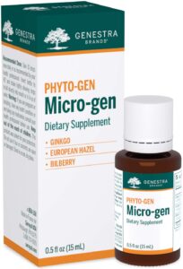 genestra brands micro-gen | gingko, european hazel, and bilberry herbal supplement | 0.5 fl. oz.