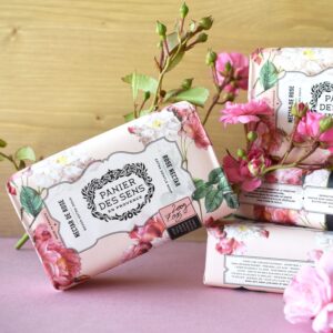 Panier des Sens Rose Shea butter natural bar soap, bath & body soap bars - Made in France 95% natural - 2 bars, 7oz/200g each