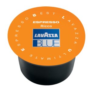 lavazza blue capsules, espresso ricco coffee blend, dark roast, 28.2-ounce boxes (pack of 100)