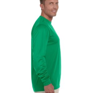 Augusta Sportswear Mens Wicking Long Sleeve T-shirt, Kelly, Large US