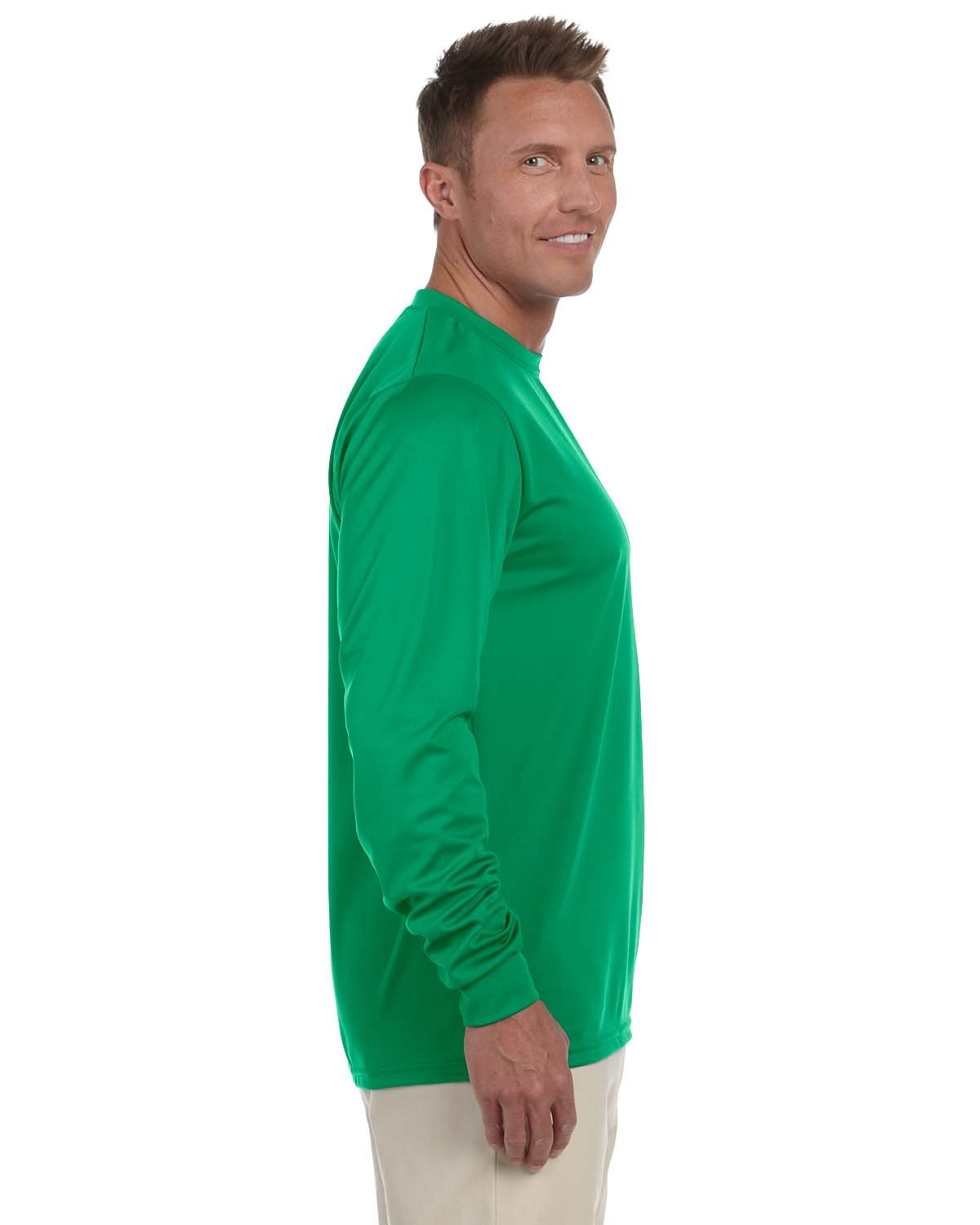 Augusta Sportswear Mens Wicking Long Sleeve T-shirt, Kelly, Large US