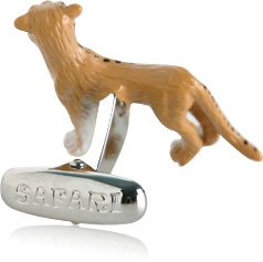 Cuff-Daddy Painted Cheetah Cufflinks with Travel Presentation Gift Box