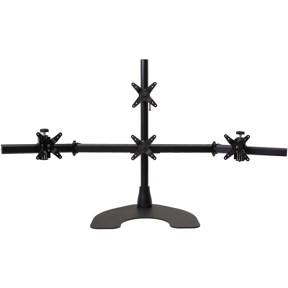 Ergotech 1 x 3 Quad Desk Stand with 28-Inch Pole - Black (100-D28-B13)