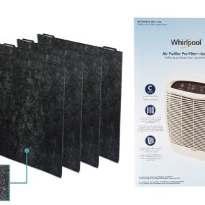 Whirlpool 8171434K (8171434), 4-Pack (Large), Air Purifier Active Carbon Pre-Filters, Fits Air Purifier Model AP51030K, AP45030K, APR45130L, WP500, 18x16.5 inch