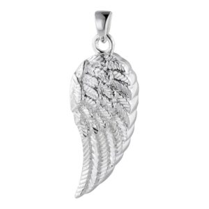 perfect memorials wing of an angel sterling silver cremation jewelry (1 cu/in) - beautiful keepsake necklace/memorial urn pendant for 1 cubic inches of human ashes, lock of hair/honor your loved one