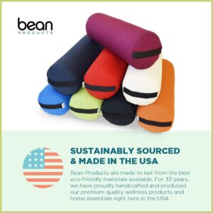 Bean Products Yoga Bolster - Handcrafted In The USA With Eco Friendly Materials - Studio Grade Support Cushion That Elevates Your Practice & Lasts Longer - Rectangle, Cotton Navy