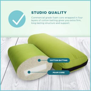 Bean Products Yoga Bolster - Handcrafted In The USA With Eco Friendly Materials - Studio Grade Support Cushion That Elevates Your Practice & Lasts Longer - Rectangle, Cotton Navy