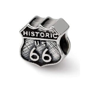 the black bow sterling silver route 66 bead charm