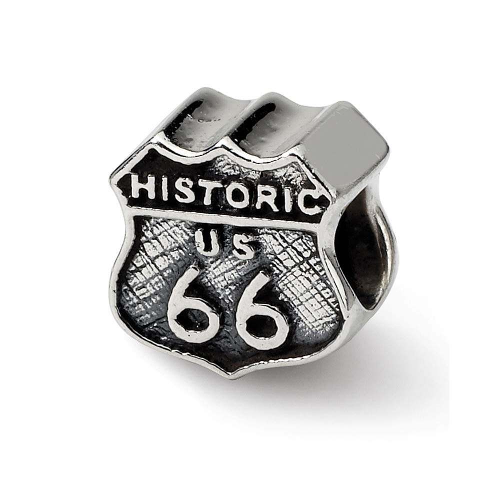 The Black Bow Sterling Silver Route 66 Bead Charm