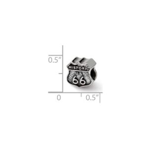 The Black Bow Sterling Silver Route 66 Bead Charm