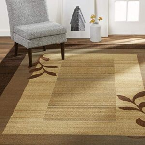 home dynamix royalty clover modern area rug, brown multi, 5'2"x7'2" rectangle