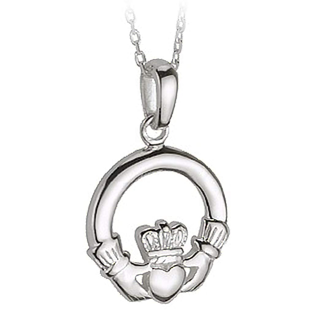 Claddagh Pendant Sterling Silver Necklace Made in Ireland