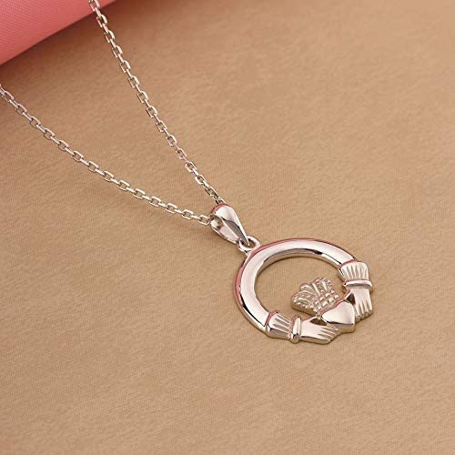 Claddagh Pendant Sterling Silver Necklace Made in Ireland