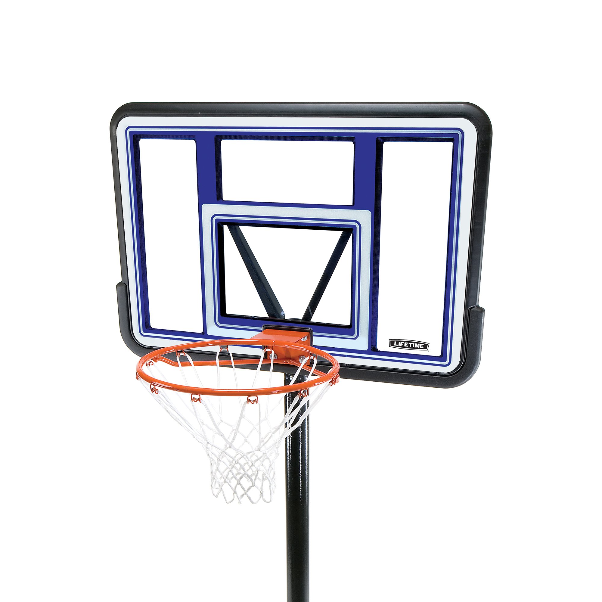 Lifetime Pro Court Height Adjustable Portable Basketball System, 44 Inch Polycarbonate Backboard