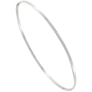 sterling silver bangle bracelet slip-on stackable very thin square-top handmade 7.25 inch