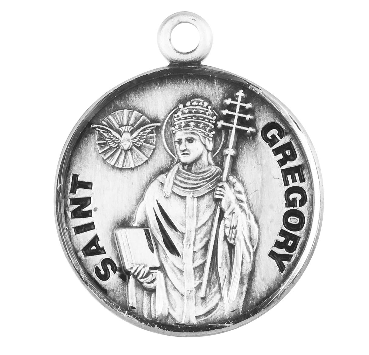 Sterling Silver St. Gregory Medal With 20" Chain Necklace