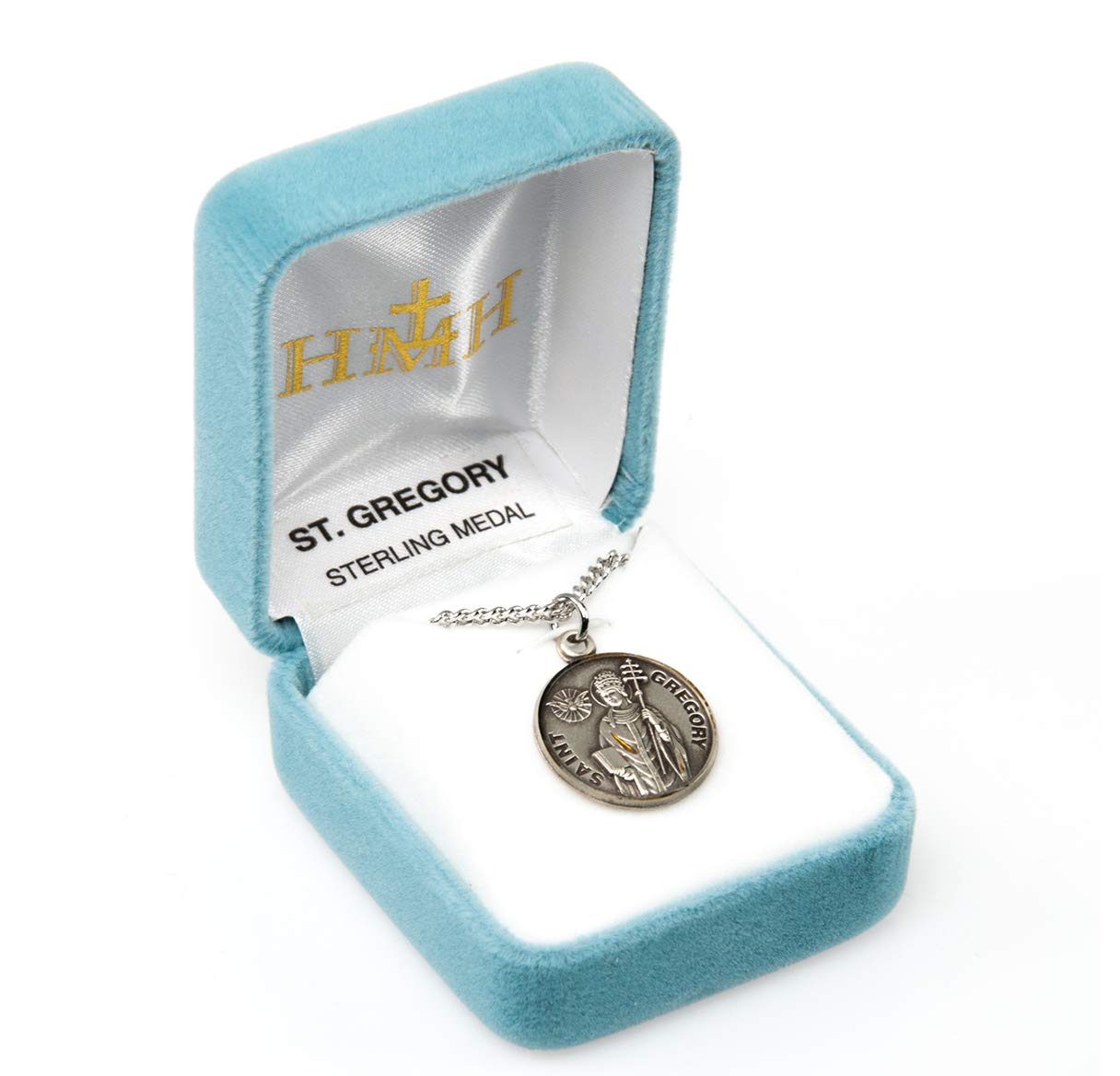 Sterling Silver St. Gregory Medal With 20" Chain Necklace