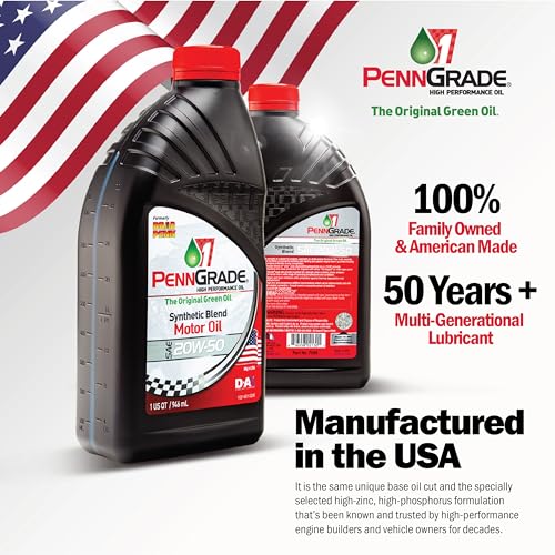 PENN GRADE 1, 71156, Monograde High Performance Oil SAE 50, 1 Quart (12 Pack)