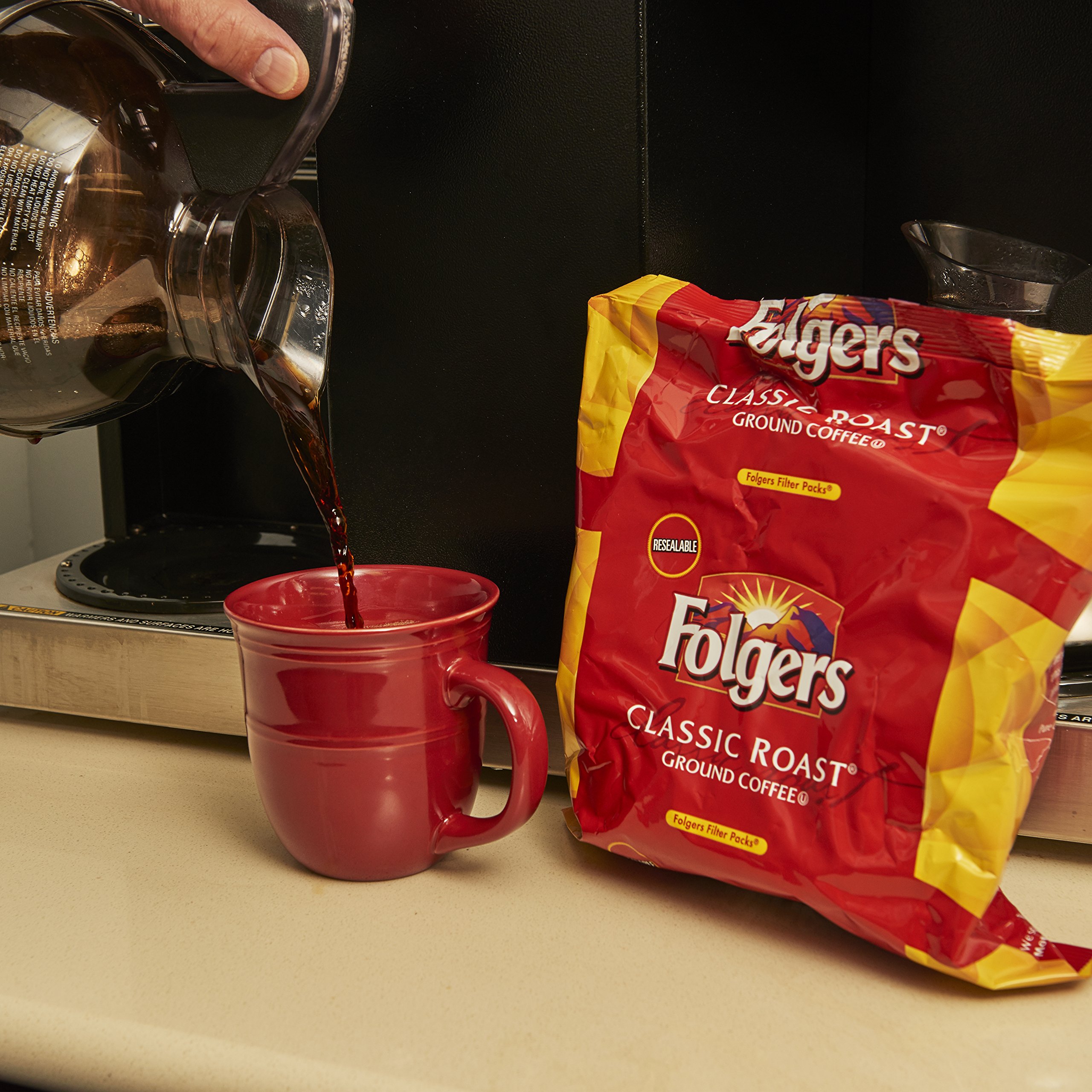 Folgers Classic Roast Medium Roast Ground Coffee, 40- .9 Ounce Filter Packs