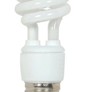 Satco S7211 9-Watt Medium Base T2 Mini Spiral, 2700K, 120V, Equivalent to 40-Watt Incandescent Lamp for Enclosed Fixtures with Energy Star Rated