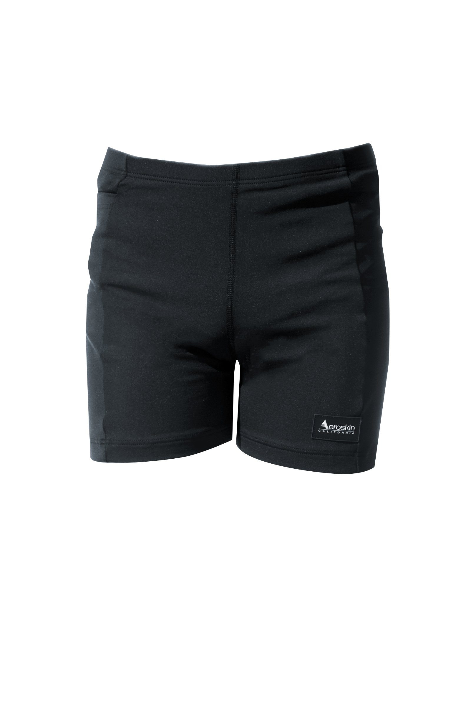 Aeroskin Polypropylene Swim Short in Solid Color with Side Pocket (Black, Medium)