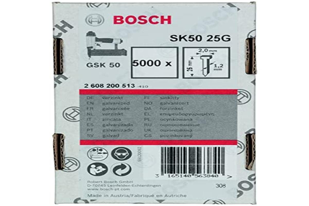 Bosch 2608200513 Finish Nails 25mm Galvanized 5000 Pcs