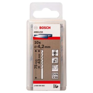 Bosch 2608585882 Metal Drill Bit Hss-Co 4, 2mmx43mmx2.95In 10 Pcs