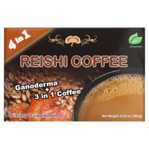 reishi coffee 2 in 1, selected premium coffee, reishi extract and instant coffee, 30 bags per box