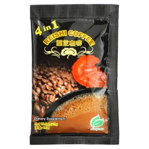 Reishi Coffee 2 in 1, Selected Premium Coffee, Reishi Extract and Instant Coffee, 30 Bags Per Box