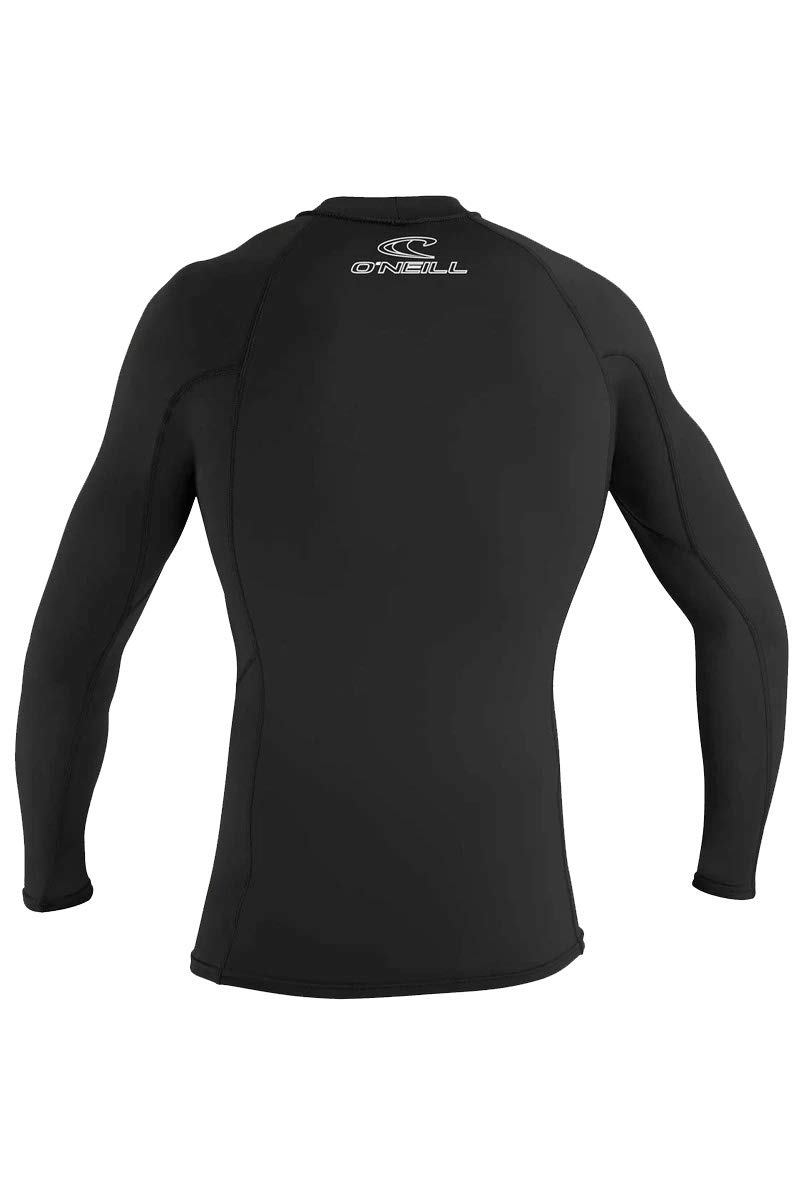 O'Neill Wetsuits Men's Basic Skins UPF 50+ Long Sleeve Rash Guard, Black, S