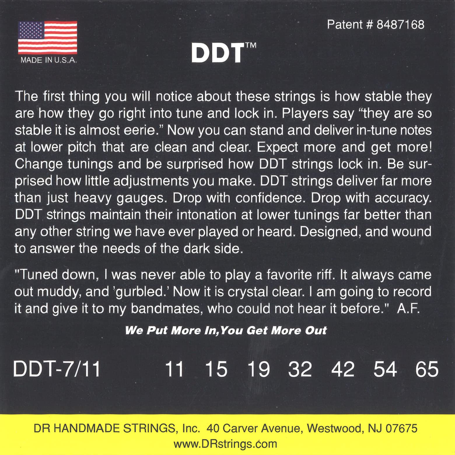 DR Handmade Strings DR DDT : Drop Down Tuning 7 St Ex Heavy Electric Guitar Strings (DDT7-11)