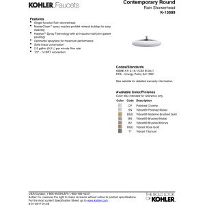 KOHLER 512699 Showerhead, One Size, Polished Chrome