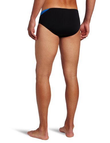 TYR Sport Men's Alliance Durafast Splice Racer Swim Suit (Black/Blue, 36)