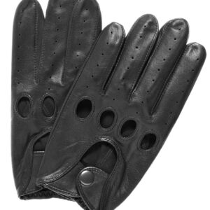 Pratt and Hart Silverstone Our Bestselling Men's Leather Driving Gloves Size L Black