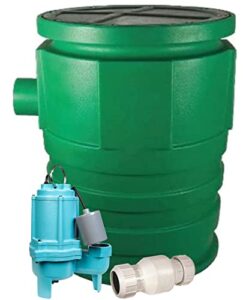 little giant wcr-9ss 115 volt, 4/10 hp, 4800 gph sewage/effluent/wastewater collection and removal system, steel cover, green/blue, 509082