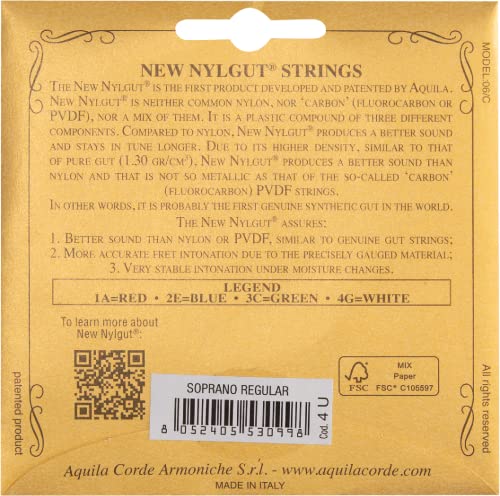 Aquila corde armoniche New Nylgut, Ukulele, Soprano Regular Ukulele Strings