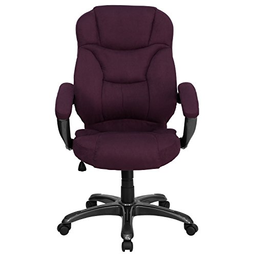 Flash Furniture Jessie High Back Grape Microfiber Contemporary Executive Swivel Ergonomic Office Chair with Arms