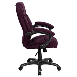 Flash Furniture Jessie High Back Grape Microfiber Contemporary Executive Swivel Ergonomic Office Chair with Arms