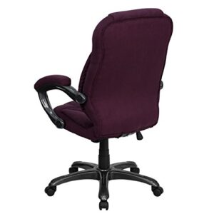 Flash Furniture Jessie High Back Grape Microfiber Contemporary Executive Swivel Ergonomic Office Chair with Arms