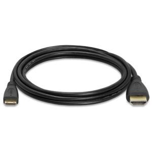 Cmple - Mini HDMI to HDMI Cable 6ft, HDMI Mini to HDMI, 60Hz HDMI 2.0 Cable, Monitor to Digital Camera HDMI Cables, 4k HDMI Adapter Cord for Camcorder, Tablet, Ultrabook, Laptop, HDTV - Black