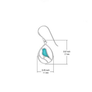 Boma Jewelry Sterling Silver Turquoise Bird Teardrop Inlay Earrings