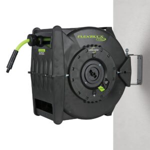 Flexzilla Pro Levelwind Retractable Air Hose Reel, 1/2 in. x 50 ft., Heavy Duty, Lightweight, Hybrid, ZillaGreen - L8335FZ