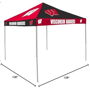 Logo Brands NCAA CB Tent, Wisconsin Badgers, 9 foot X 9 foot,Red