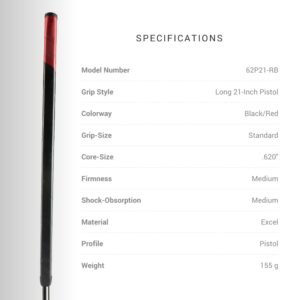 Winn 21-inch Putter Grip (Red/Black)