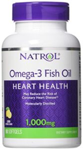 natrol, omega-3 purified fish oil softgels, heart health dietary supplement, 1000 mg, 90 count